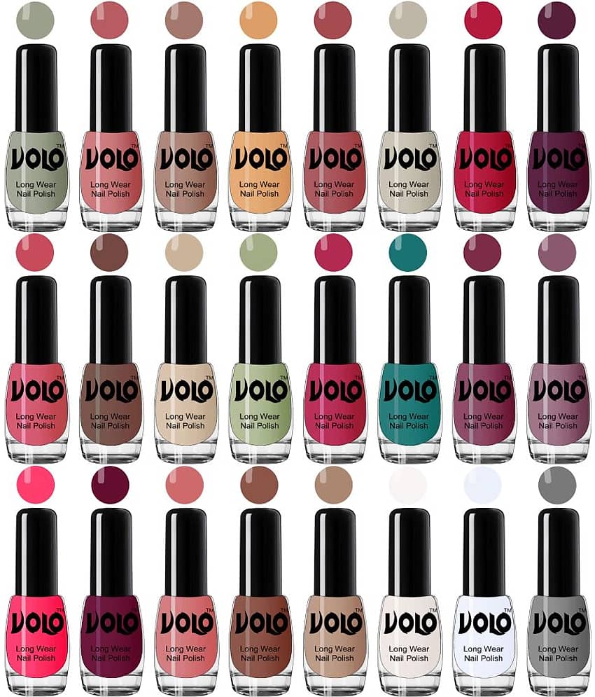 VOLO Nail Enamel Set of 24 Pcs Nail Polish Combo Hi-Shine Multi Glossy 120 mL