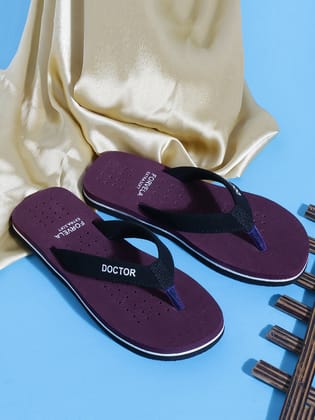 FORVELA CushioFeet Ortho Doctor Slipper for Women-BROWN / 4 UK / 37 EURO