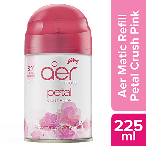 Godrej Aer Matic Refill, Automatic Room Fresheners - Petal Crush Pink, 225ml