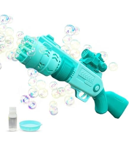 The New JoyMates 19 - Hole Electric Sniper Gatling Bubble Gun with Scope Toy for Kids - Includes Bubble Solution - Fun Bubble Maker for Boys and Girls 100% Safe for Kids (Multicolor)