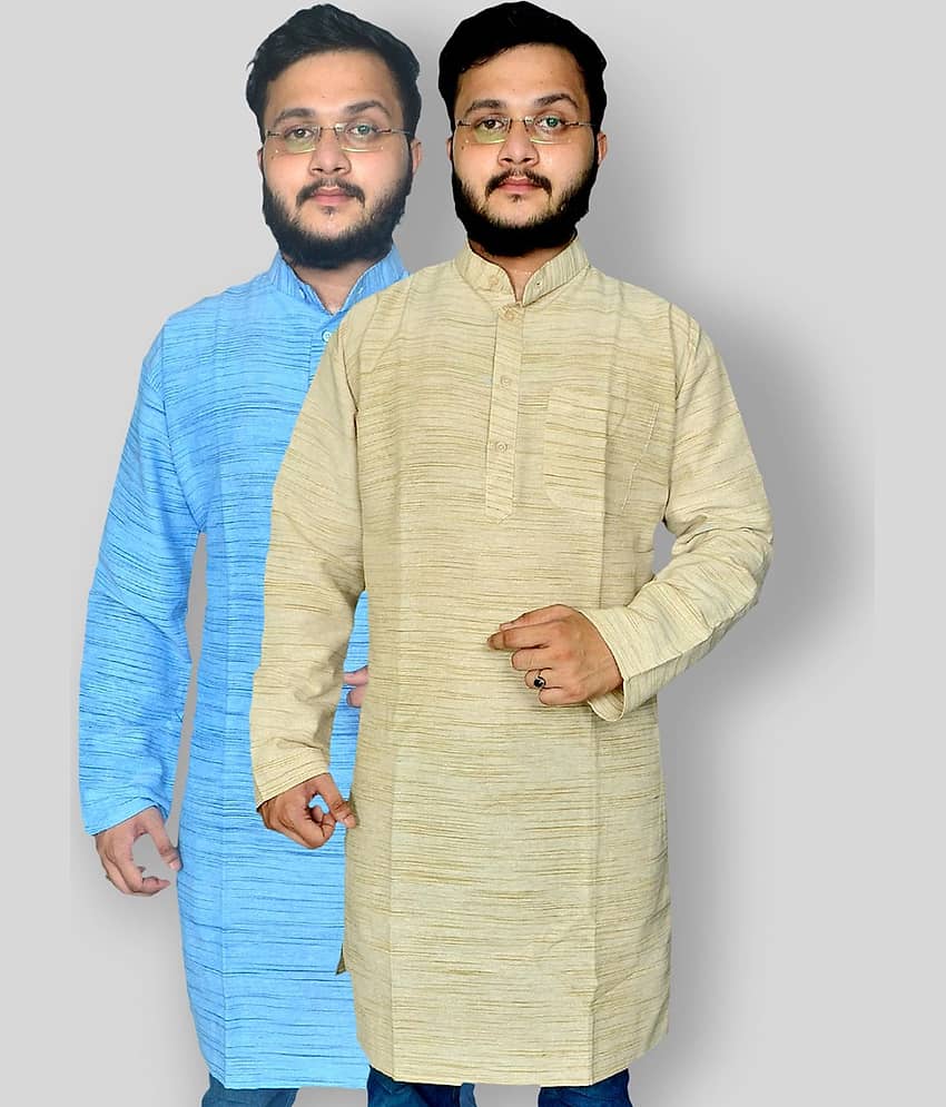 DESHBANDHU DBK - Multicolor Cotton Men's Regular Kurta ( Pack of 2 )