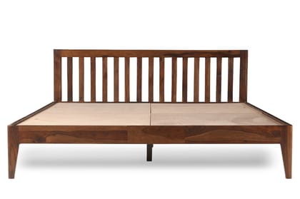 Wakeup India Sheesham Solid Wood Without Storage Bed | 3 Year Warranty | Luxy Low height Bed | Rosewood Bedroom Bed ( Queen size - 78x60 inch , Light Rosewood Colour Finish )