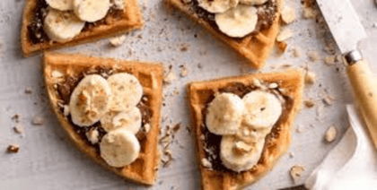 Banana nutella belgian waffle
