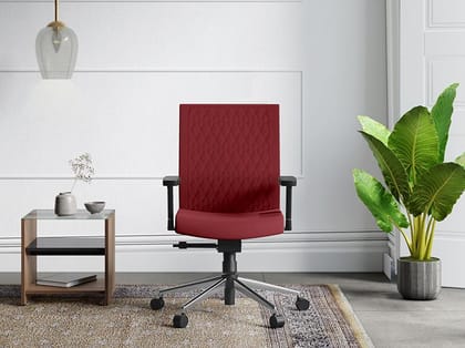 Prime Full Back Knitted Fabric Ergonomic Office Chair (Milan Red) (1-Year Warranty, Adjustable Armrest)