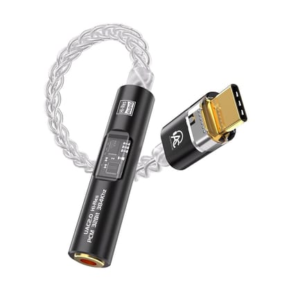 AUDIOCULAR SPARK USB-C to 3.5mm Portable DAC Dongle, CX31993 Hi-Res Audio Adapter 32bit/384khz, Compatible with iPhone 16 Series /15 Series, Galaxy S25/S24 Ultra/S24 & Other Type C Phones (Black) Type C to 3.5mm - Black