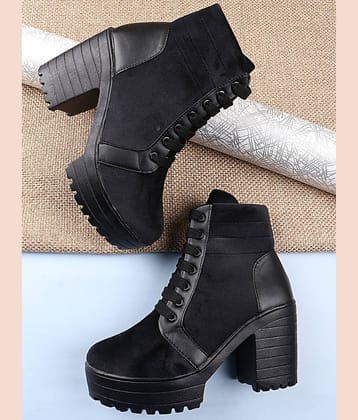 Shoetopia Black Knee Length Casual Boots