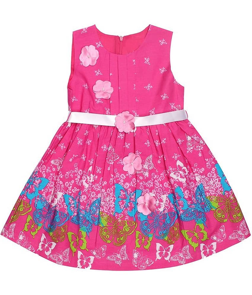 Babeezworld 100% Cotton A-line For Girls ( , Pink )