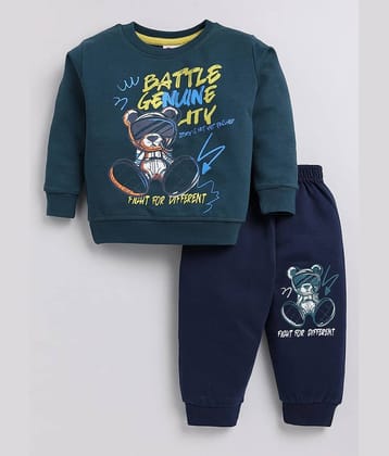 Mars Infiniti Pack of 1 Unisex Cotton Blend Sweatshirt & Trackpant Set ( Green )