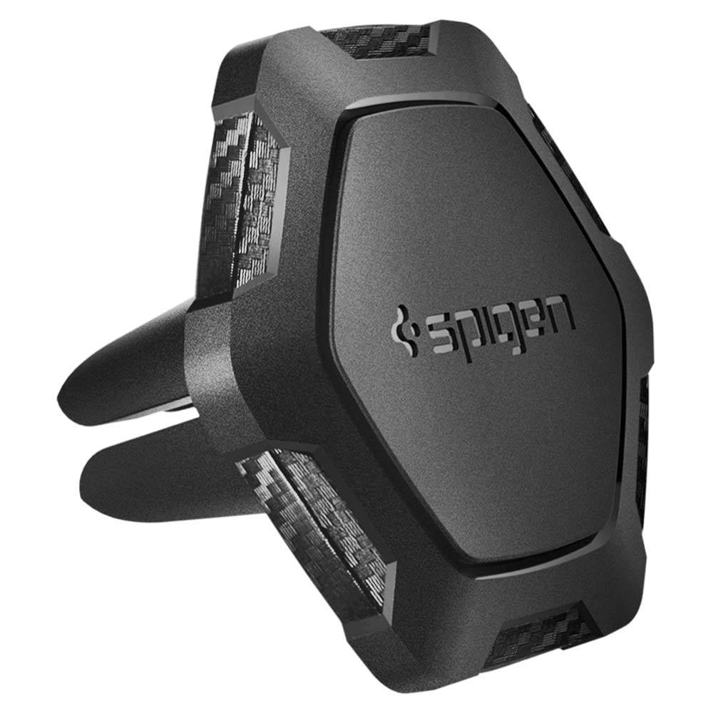 Spigen Air Vent Car Mobile Holder QS11, Strong Magnet, Compact Design, Stable Hold, Metal Plate Included Compatible with Most Smartphone Devices - Black Black / QS11