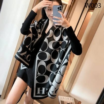 CH Premium Luxury Unisex Woolen W003-Black & Grey