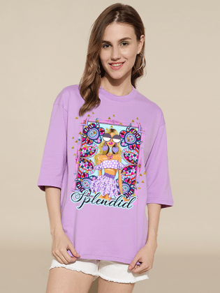 Splendid Lavender Oversized Unisex T-shirt-S / Lavender