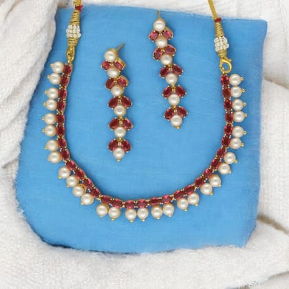 Sri Jagdamba Pearls Stellar Pearl Set For Women Girls