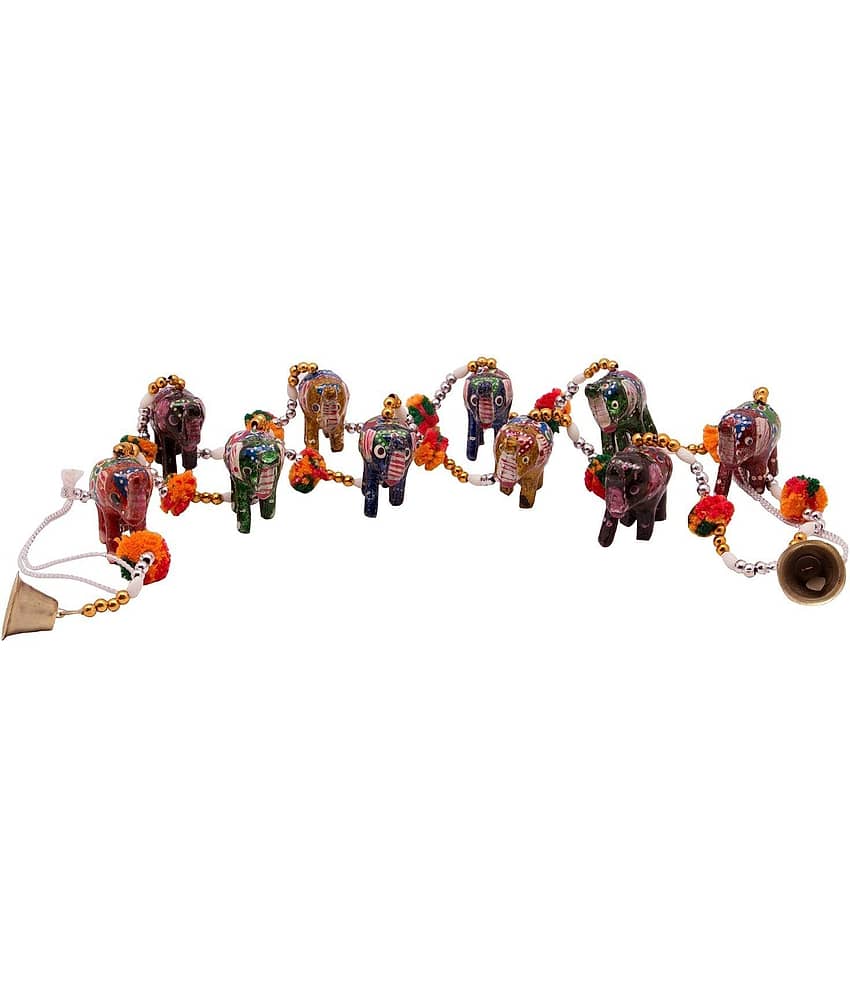 Fashion Bizz Beautiful Handcrafted Elephant Design Paper Mache Toran - 60 cm