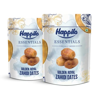 Happilo Essentials Golden Royal Zahidi Dates 500g (Pack of 2)