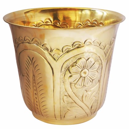 Brass Designer Planter Gamla � Home & Office Decor, Height : 10.5 Inch (FMAS655 F)