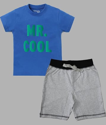 ETCHED DESIGN Pack of 1 Boys Cotton T-Shirt & Shorts Set ( Multicolor )