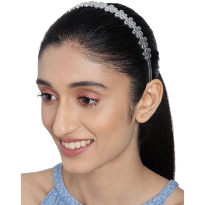 Silver-Toned Floral Hairband