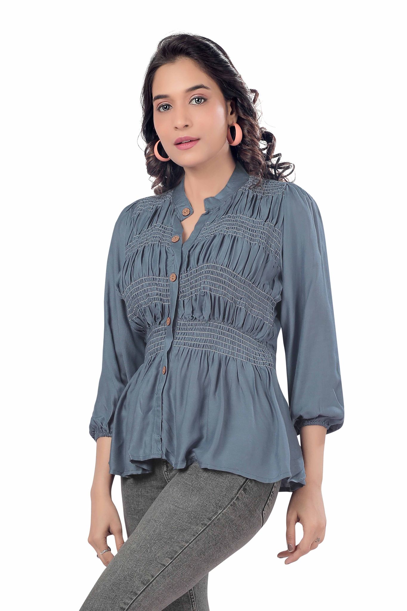 Casual Stretchable tops for women full sleeved top. Cotton tops for women daily use.