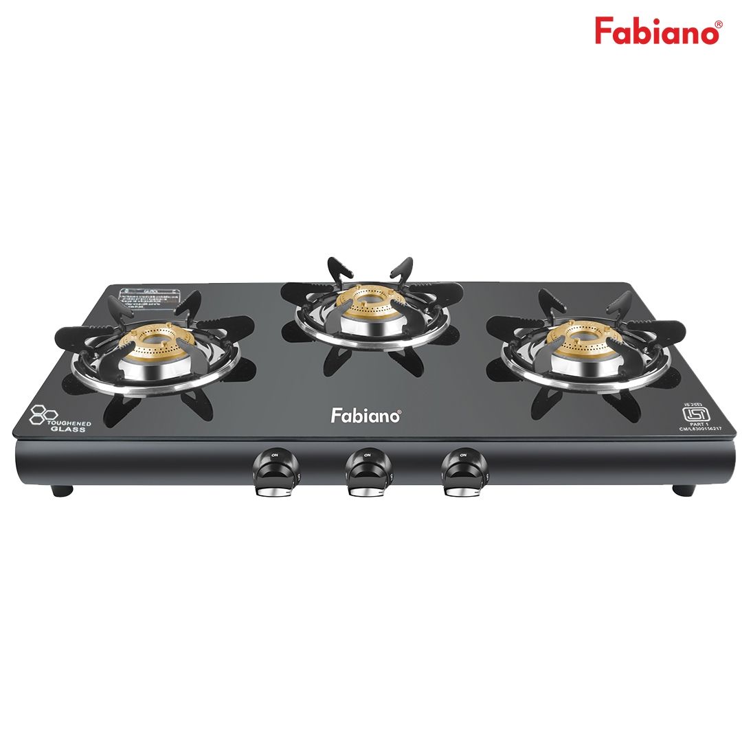 Fabiano 3 Burner Starblaze Gas Stove - Black