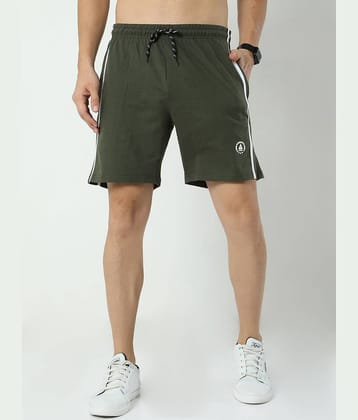 Ardeur - Olive Cotton Blend Men's Shorts ( Pack of 1 )