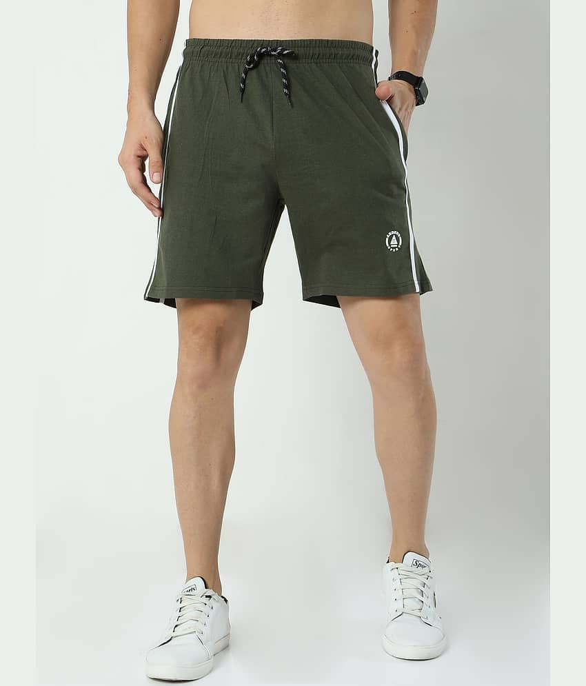 Ardeur - Olive Cotton Blend Men's Shorts ( Pack of 1 )