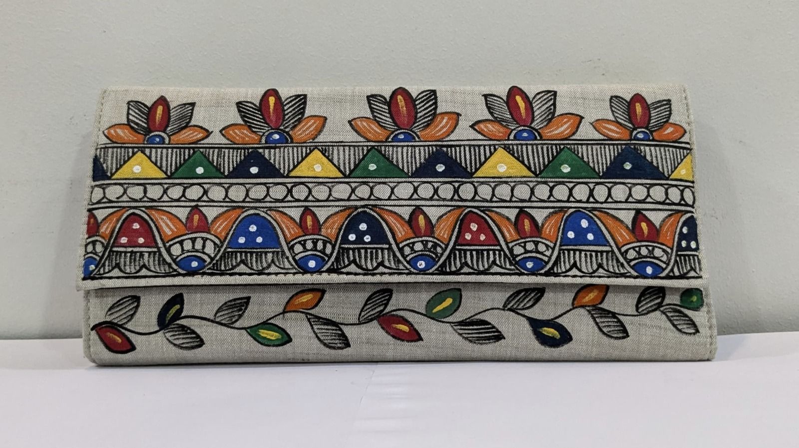 Kalakrishta Clutch - Khadi Cotton Grey