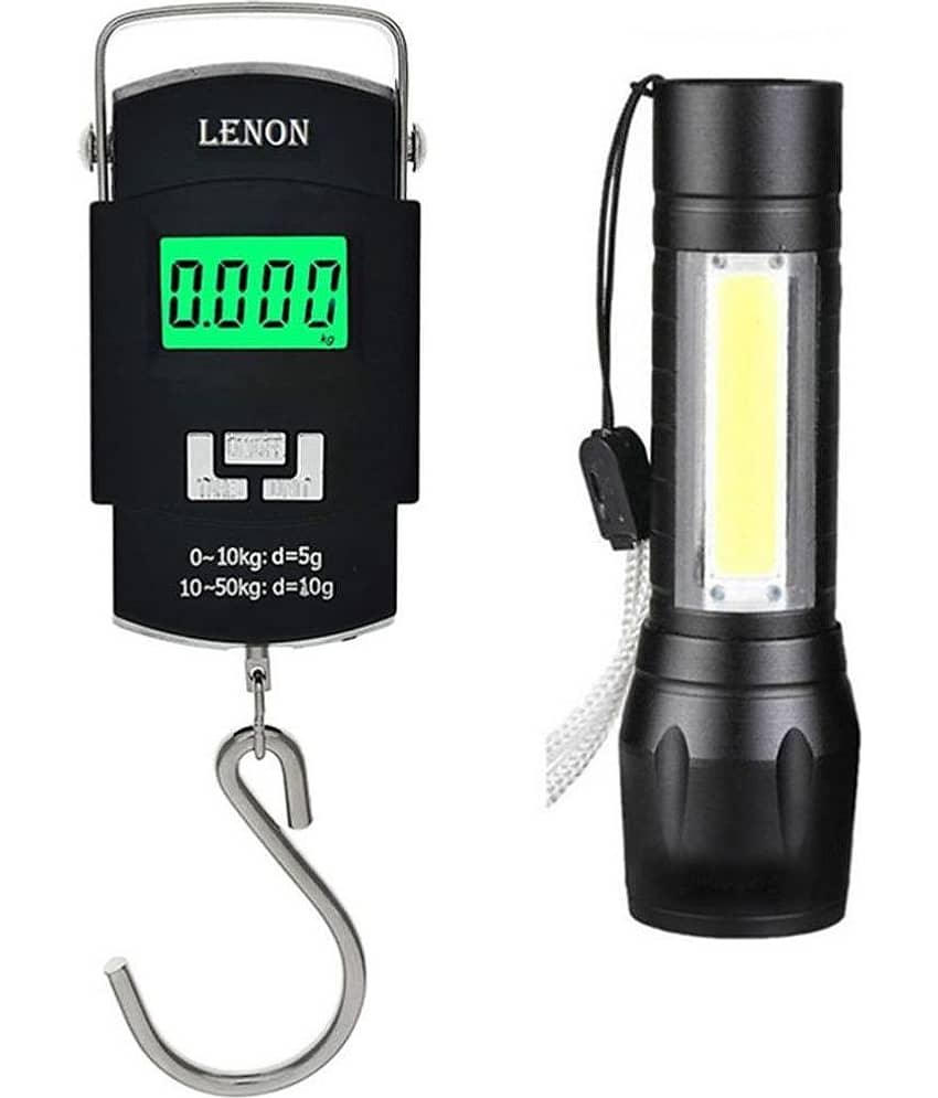 Lenon Digital Hanging Hook Scale 50 Kg With Cob Torch Emergency Light
