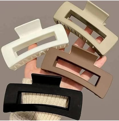 Stylish Matt Finish Hair Claw Clips Pack of 4