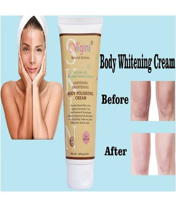 Vigini Skin Body Whitening Polishing Sunscreen Cream Lightening Kozicare Glow D Tan Goree Under Arms Face Serum SPF 30 100 g