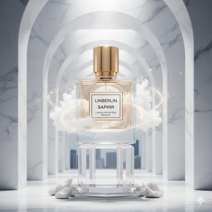 Luxury White Oud Perfume : LinBerlin Saphir - Long Lasting White Oudh Perfume for Men and Women
