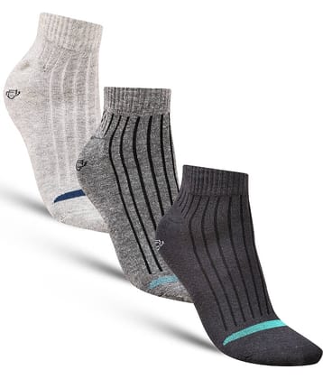 Dollar - Cotton Men's Striped Multicolor Ankle Length Socks ( Pack of 3 )