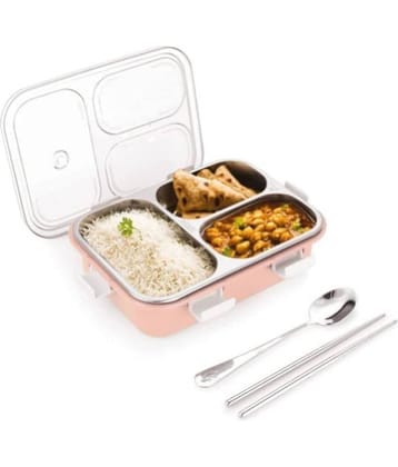 VBE - Plastic Lunch Box 3 - Container ( Pack of 1 )