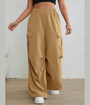 Broadstar Pack of 1 Polyester Baggy Women's Cargo Pants ( Beige )