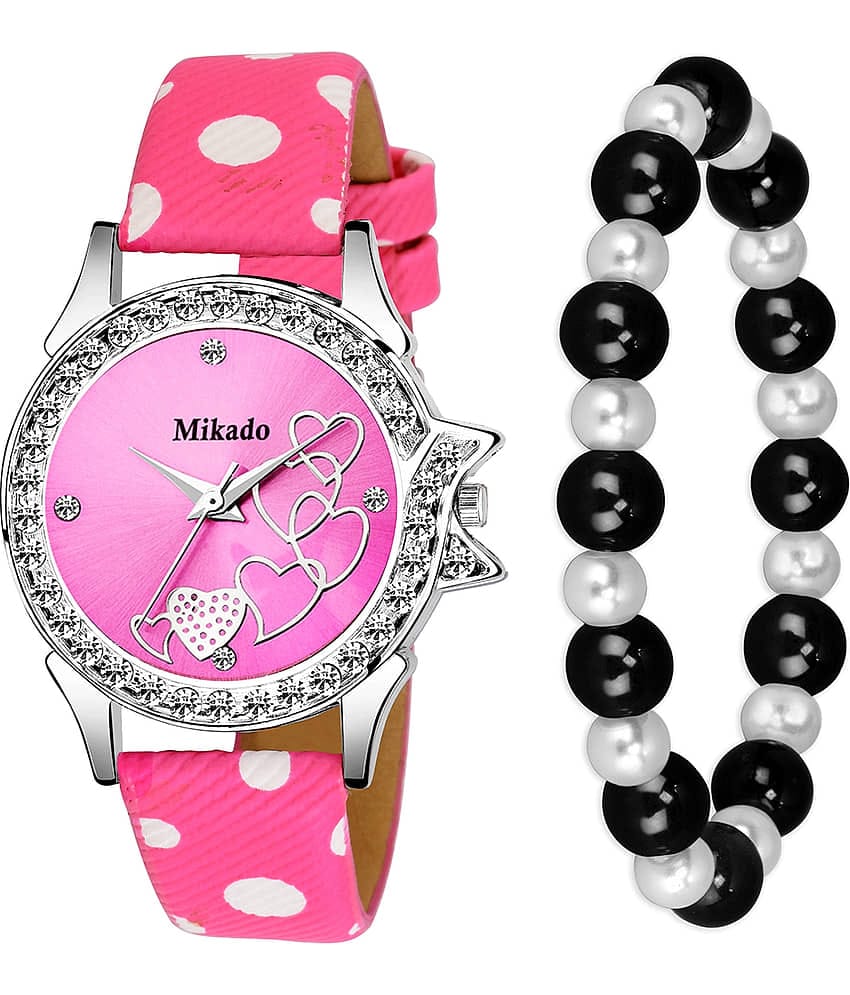 Mikado Leather Round Womens Watch