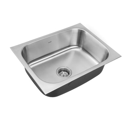 Stainless Steel Grade 304 Sink for Kitchen, Single Bowl Press Sink 24x18x8 inches, Matte Finish (KS-SP24188SBM)