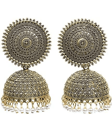 PUJVI - Silver Jhumki Earrings ( Pack of 1 )