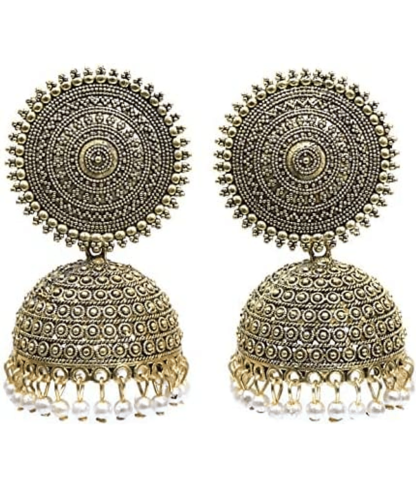 PUJVI - Silver Jhumki Earrings ( Pack of 1 )