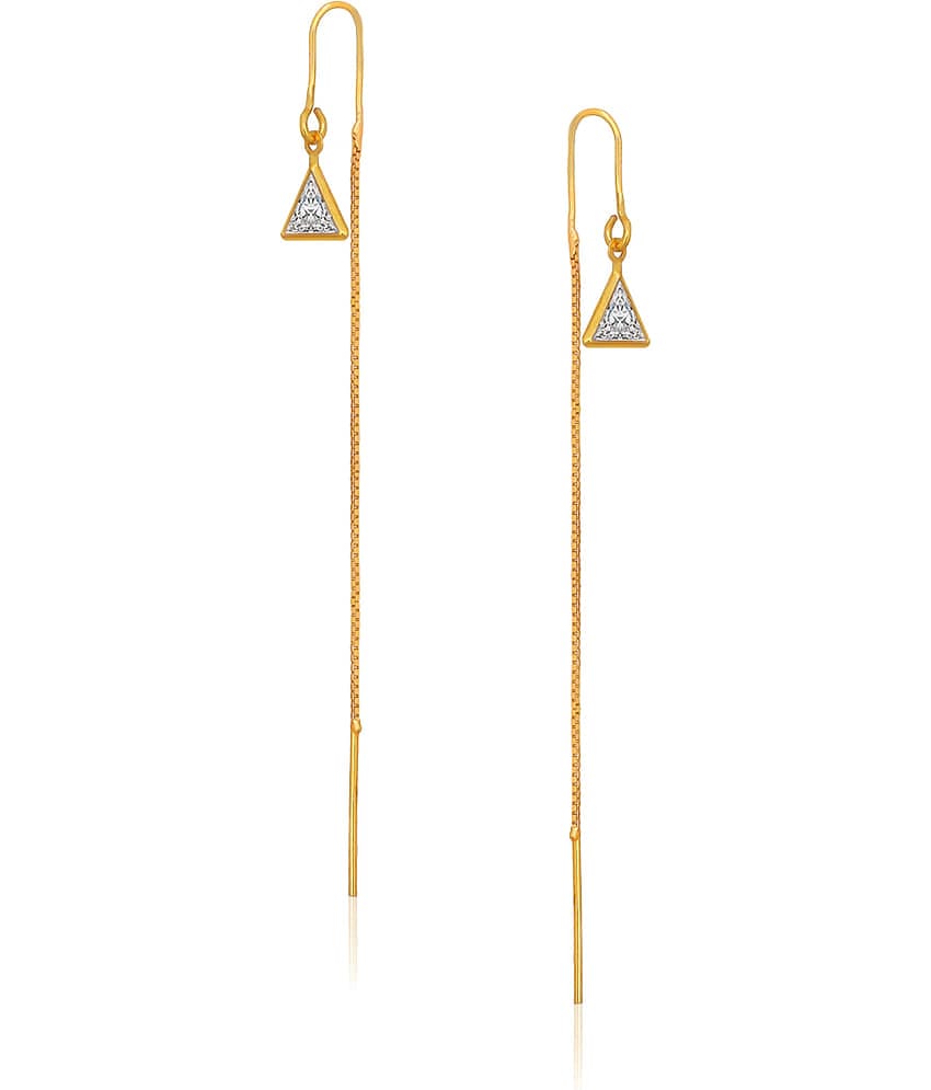 Drashti Collection Golden Threader Earrings ( Pack of 1 )