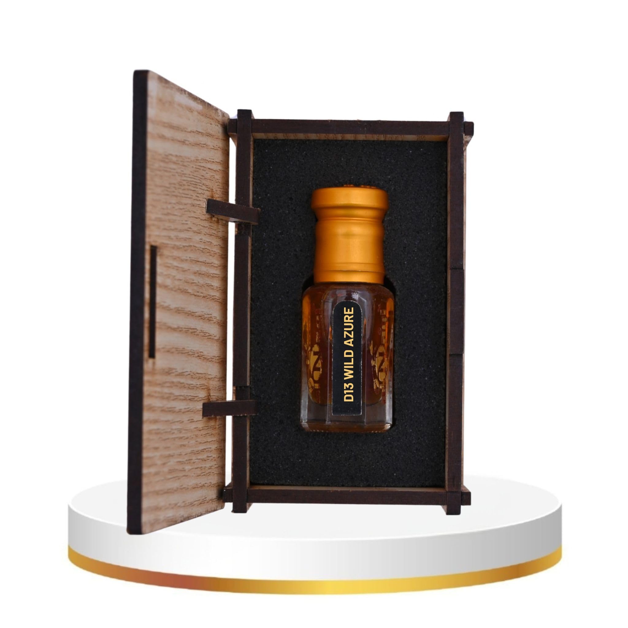 alnaqi fragrances Wild Azure - Fresh Aromatic Men’s Attar, Alcohol Free Spicy-Citrus-Oil, Long Lasting Pocket-Ittar, Premium Designer-Scent