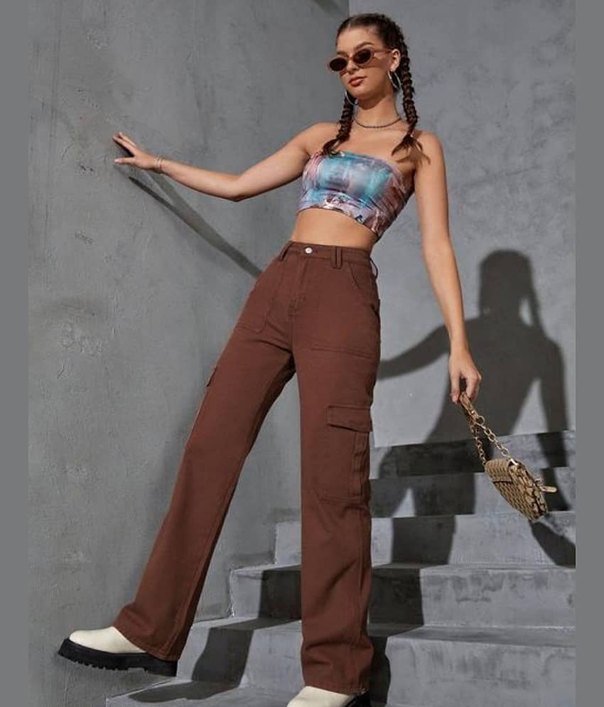 9x denims - Brown Denim Regular Fit Women's Jeans ( Pack of 1 )