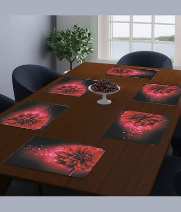 PVC Floral Rectangle Table Mats (44 cm x 29 cm) Pack of 6 - Multi
