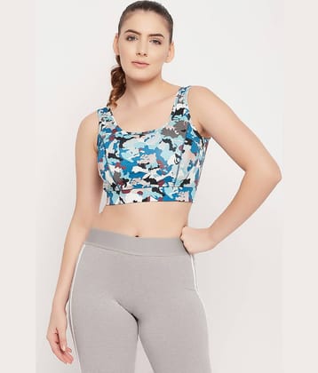 Clovia - Blue Polyester Lightly Padded Women's Sports Bra ( Pack of 1 )