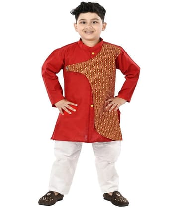 s muktar garments - Red Cotton Blend Boys ( Pack of 1 ) - None