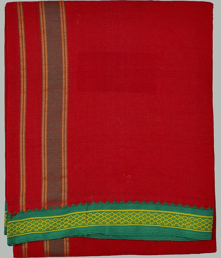 Shyam Handloom Cotton Blend Men's Dhoti Red ( Pack of 1 )
