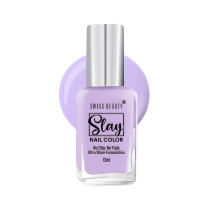 Swiss Beauty Slay Nail Color | Glossy Finish, Long Lasting Nail Paint| Chip resistant, Quick drying Nail Polish | Shade- Lit Lavender, 25Ml Swiss Beauty Slay Nail Color | Glossy Finish, Long Lasting Nail Paint| Chip resistant, Quick drying Nail Polish | 