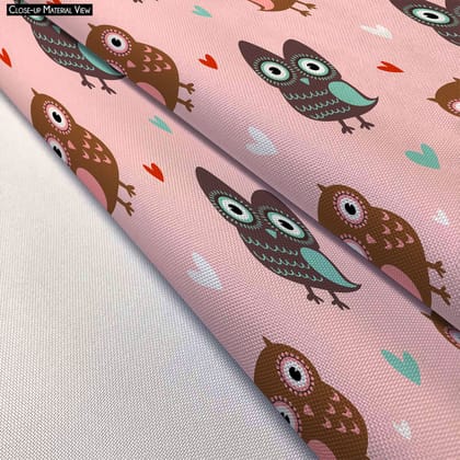 ArtzFolio Owls & Hearts Bolster Cover Booster Cases | Concealed Zipper Opening-Bolster Cover; Poly Cotton / 16inch Width x 6" Diameter; SINGLE; No Filler