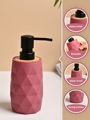 VON CASA Pink Plastic Soap Dispenser - 250ml