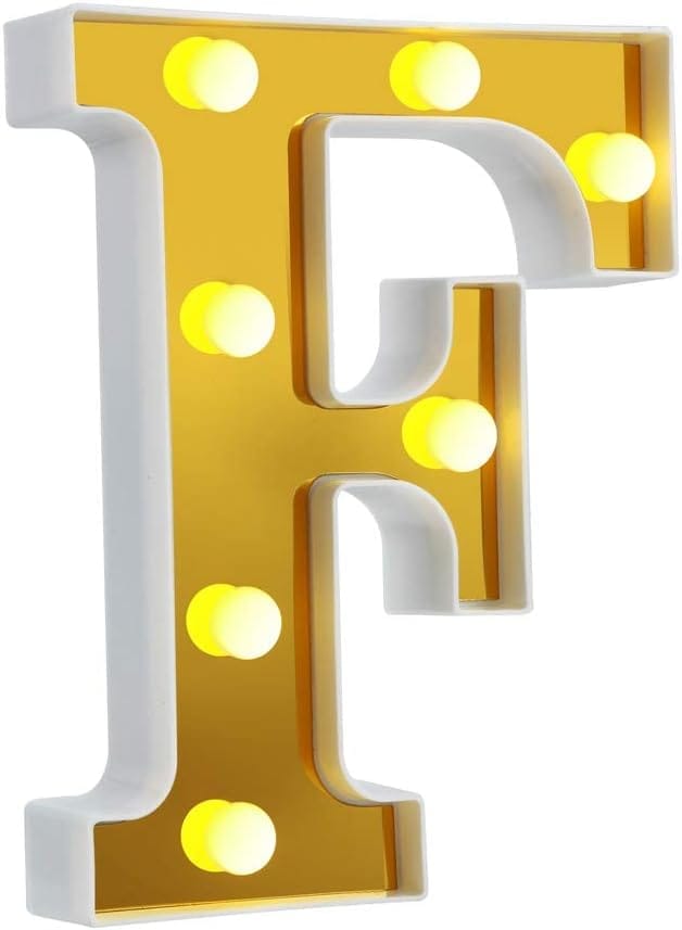 LED Golden Marquee Alphabet F-1PC - Party and Festive Needs | Buy online on ZillyBuy