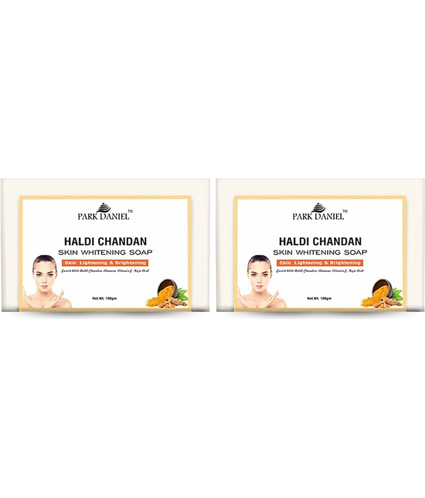 Park Daniel Premium Haldi Chandan Bathing Soap For Skin Lightening and Brightening Pack of 2 of 100 Grams(200 Grams)