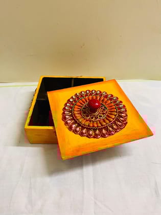 aapnikala - Hand Painted Wood Decorative Storage Box, Small, DIY Home Decor Gift Jewelry Box